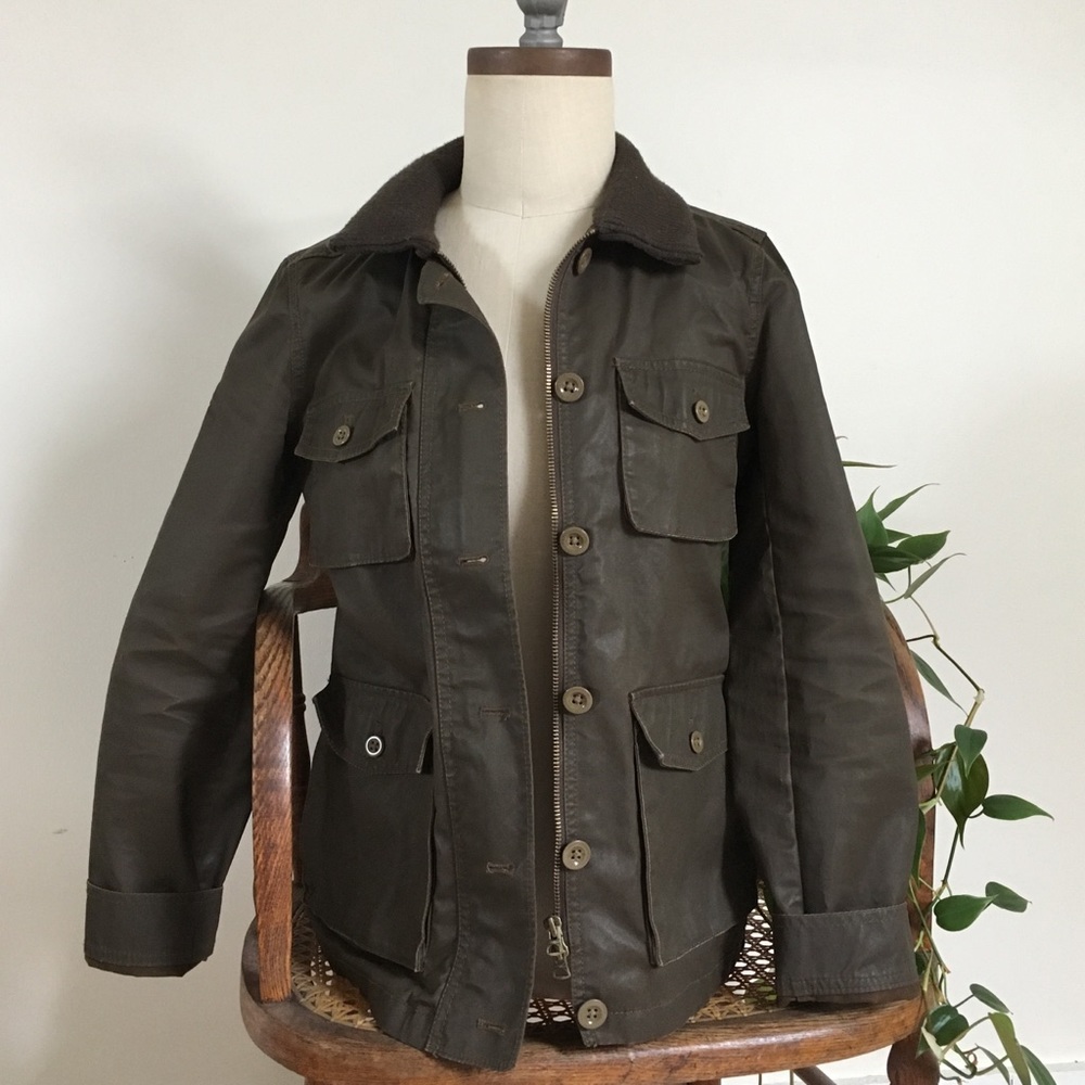 J.Crew Washed & Aged Waxed Cotton Utility Jacket